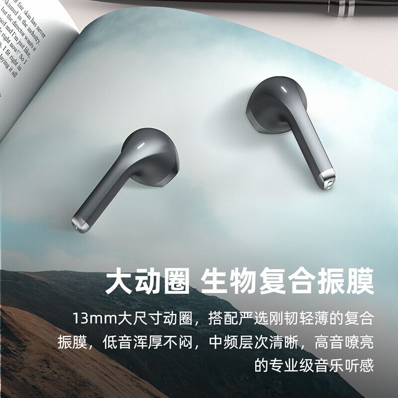联想H16 蓝牙耳机真无线适用于苹果小米2021年新款双耳高端运动超长待机续航音乐运动半入耳式高音质