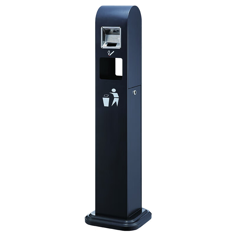 GNF烟蒂柱不锈钢座地立式带内桶 烟灰桶灭烟筒吸烟桶烟桶柱 吸烟灭烟烟头垃圾桶 GPX-129N 深灰色 配重底座高清大图