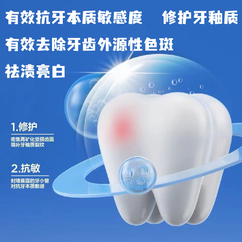 草珊瑚120克羟基磷灰石牙膏海韵清风香型修护抗敏感强健牙釉质牙膏3支装高清大图
