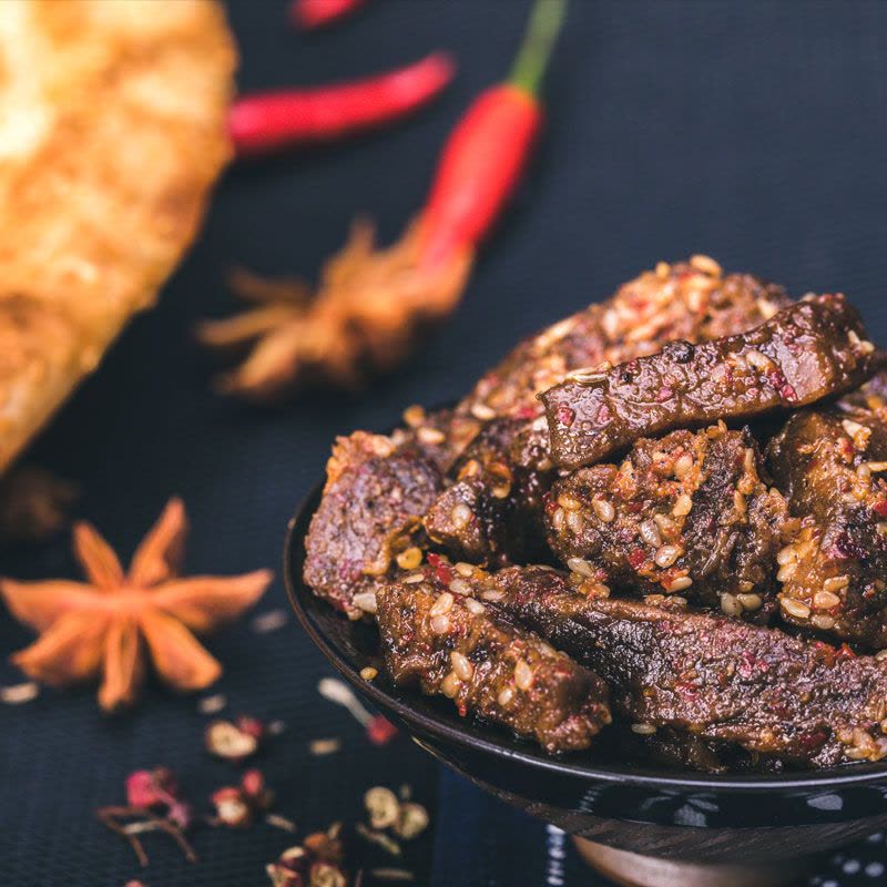 香巴拉 新疆牛肉干50g*10袋套餐 烤肉酱卤牛肉干 新疆特产 产地直发 5种口味混合图片