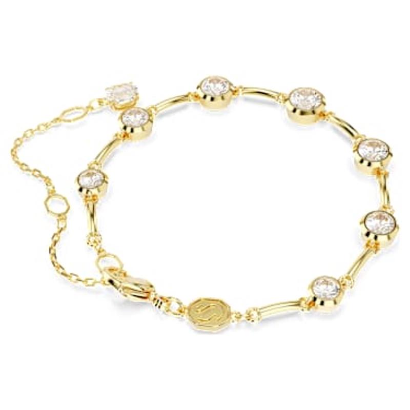 Swarovski施华洛世奇优雅简约手链七颗锆石可调节金色镀层女士手高清大图