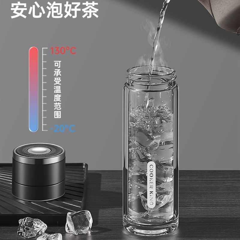 炊大皇耐热防爆玻璃杯400ml健康环保无铅钢化设计散热快高清大图