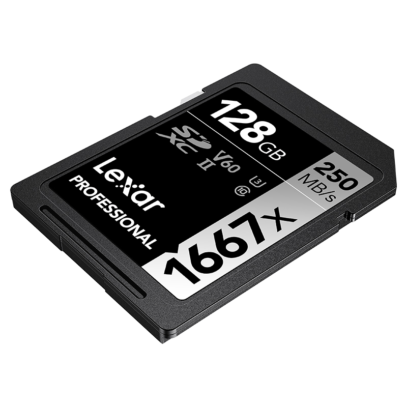 雷克沙(Lexar)SD卡128G相机内存卡读250MB/s写120MB/s UHS-II单反存储卡V60等级1667x