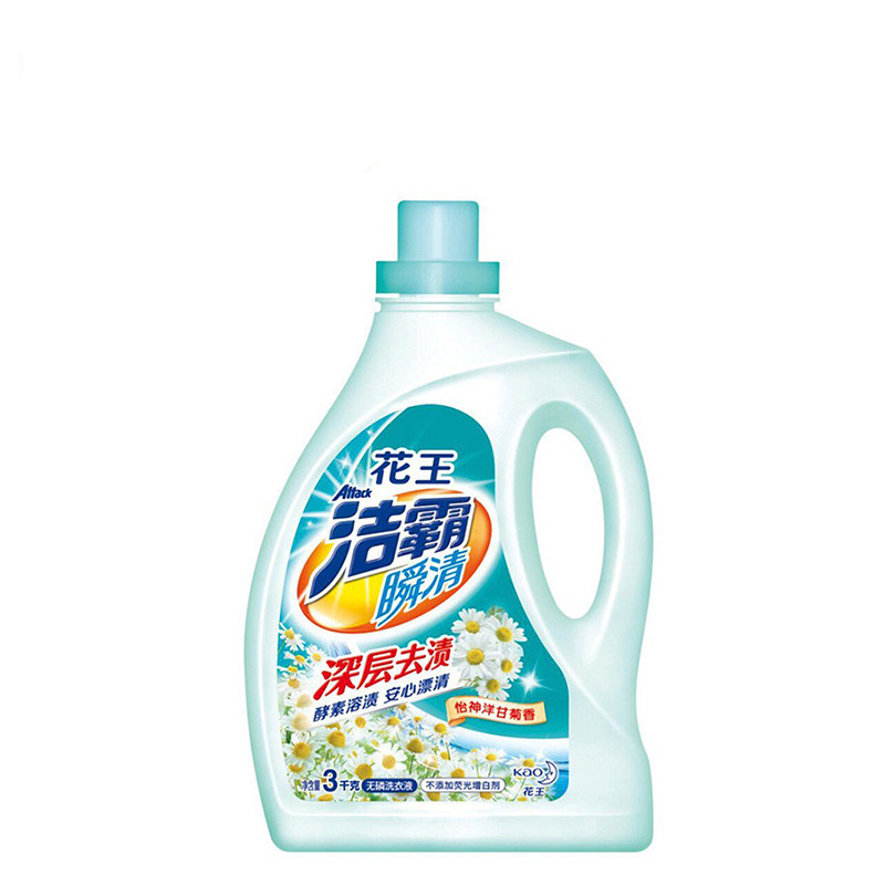 洁霸（Attack）瞬清无磷洗衣液(怡神洋甘菊香) 3kg/瓶 花王出品高清大图