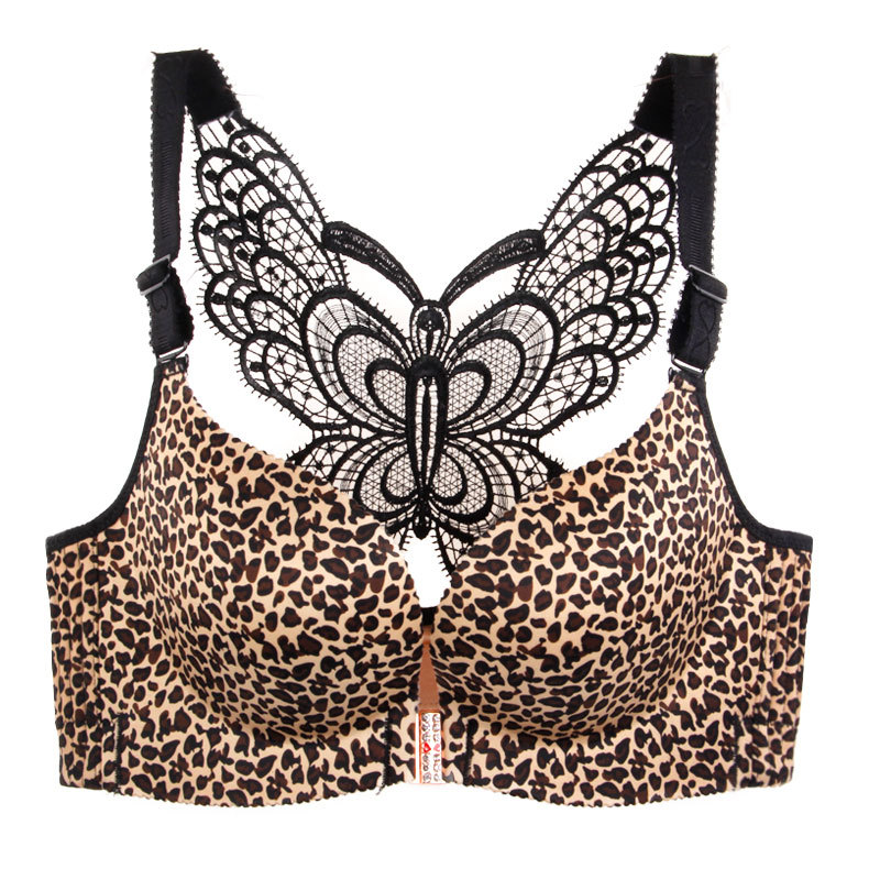 前扣美背文胸大码无钢圈200斤胖mm聚拢胸罩防下垂薄款无痕内衣女D_121