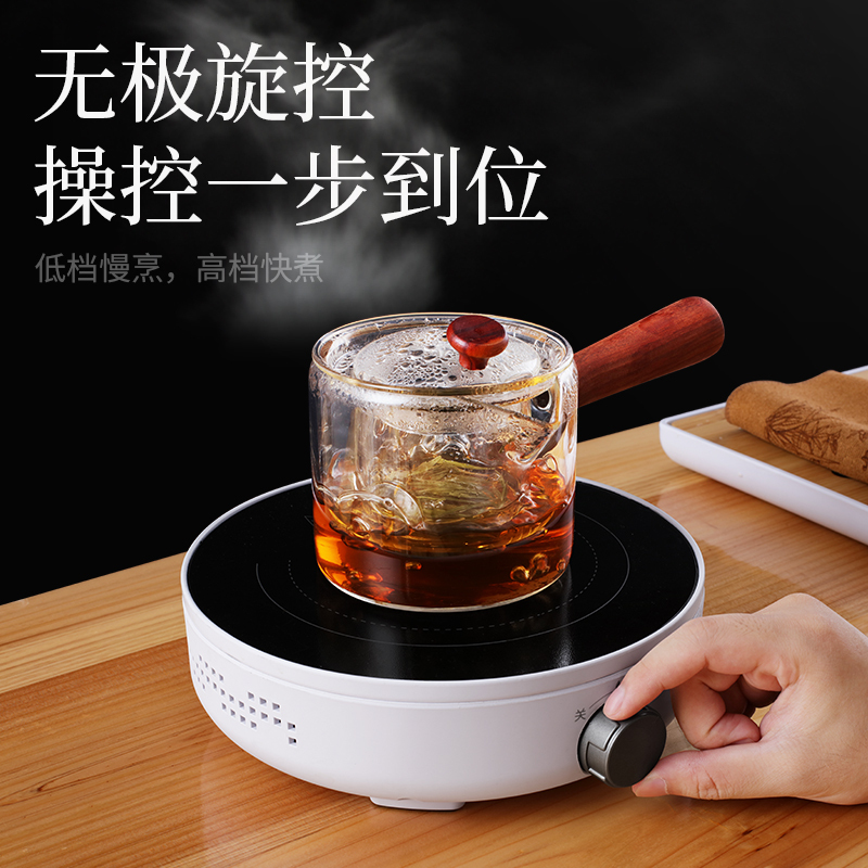 电陶炉煮茶器家用办公迷你煮茶炉小型铁壶煮茶器泡茶小电磁炉|银灰色