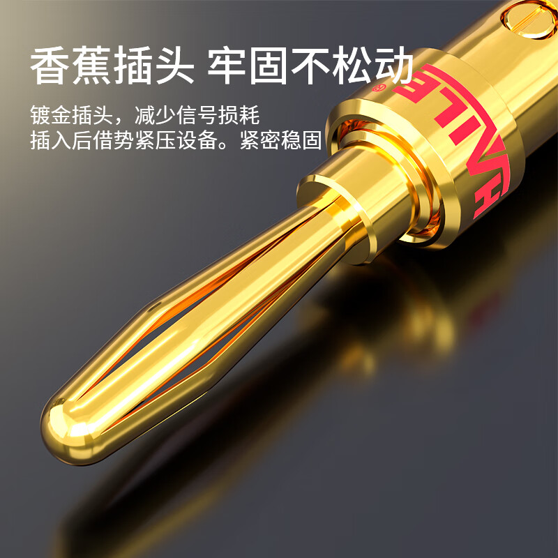 HAILE海乐音频线音箱线专用接线端子 免焊接 2对纯铜香蕉头音频插头 XJ-01高清大图