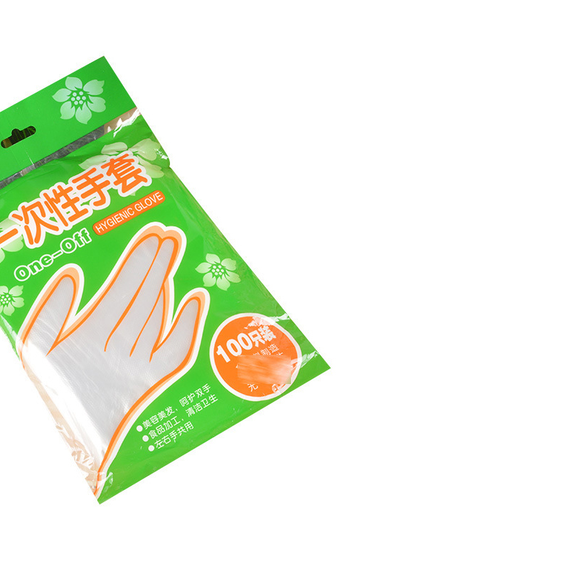 一次性特厚手套 pe8g薄膜100个/包高清大图