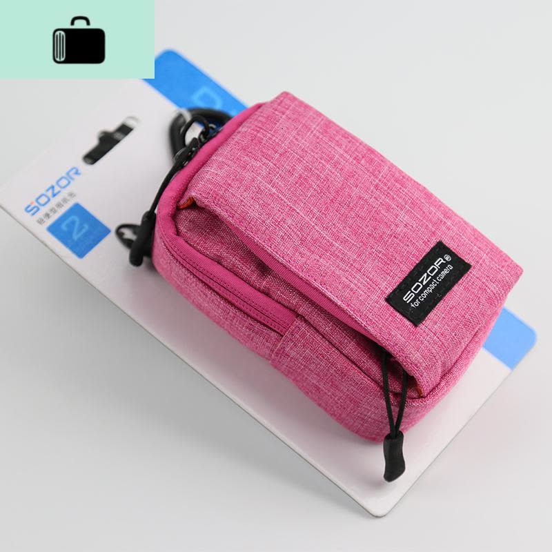 NEW LAKE佳能G7X2/3相机包GR3 2斜挎背包索尼RX100M7M6保护套腰袋防水防撞 深蓝色含肩带数码相机包图片