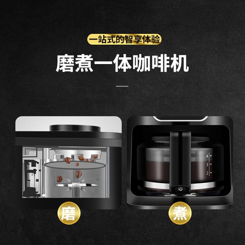 东菱(DonLim)全自动家用咖啡机现磨美式小型滴漏式智能一体机DL-KF1061高清大图