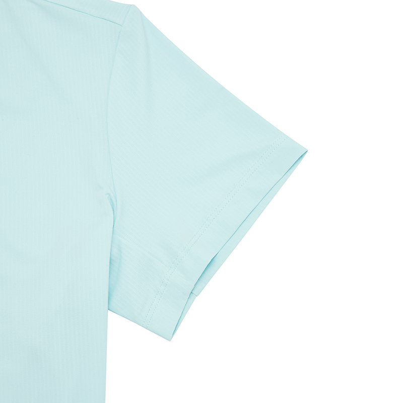 乔丹(QIAODAN) 女款针织短袖T恤衫 夏季速干冰感防晒衣 云水蓝 KHS32251154S高清大图