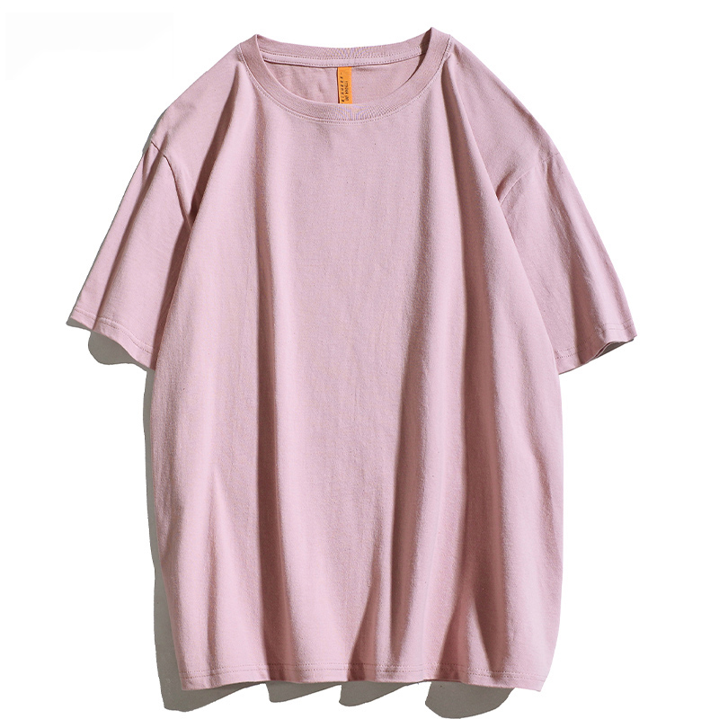 WOOG2005夏季潮牌纯色短袖男纯棉宽松t恤220g重磅不透圆领体恤