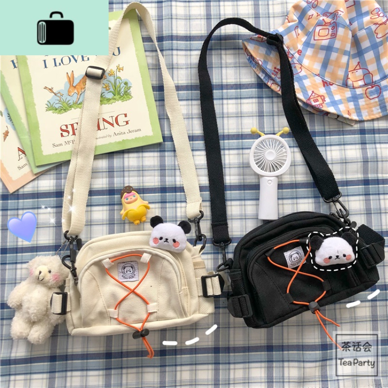 韩国ins复古可爱少女帆布包女斜挎包ulzzang日系原宿风学生小包包NEWLAKE高清大图