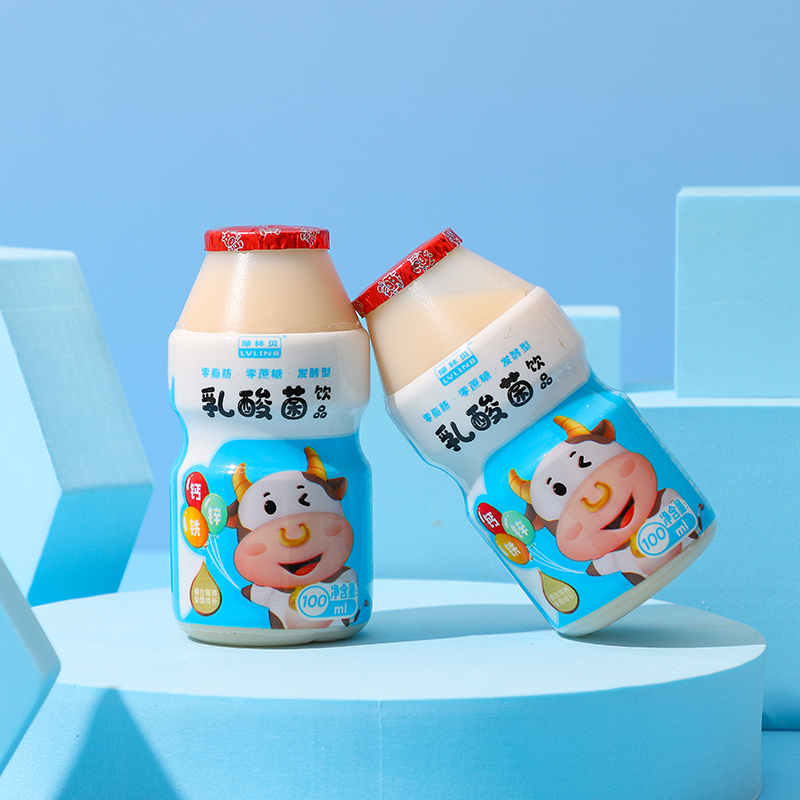 添加钙铁锌 绿林贝 乳酸菌新配方饮品饮料100ml*20瓶 0脂肪 0蔗糖