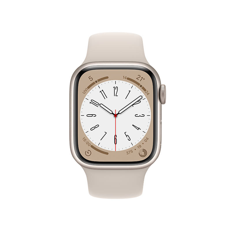 Apple Watch Series 8 智能手表 (GPS+蜂窝版) 45mm 星光色铝金属表壳 运动型表带
