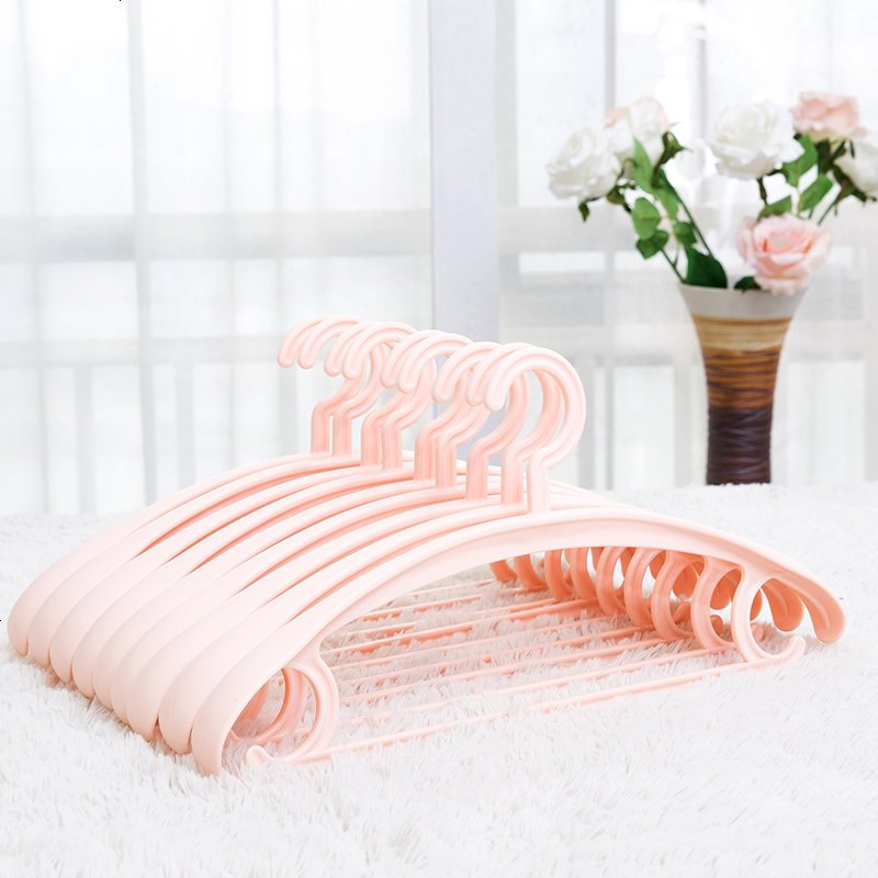 []新款彩色塑料加粗衣架半圆形干湿两用衣架男女通用款