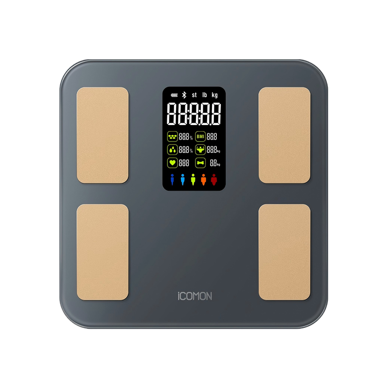 沃莱智能彩屏心率体脂秤FG2016LB 278*278*25mm 灰色