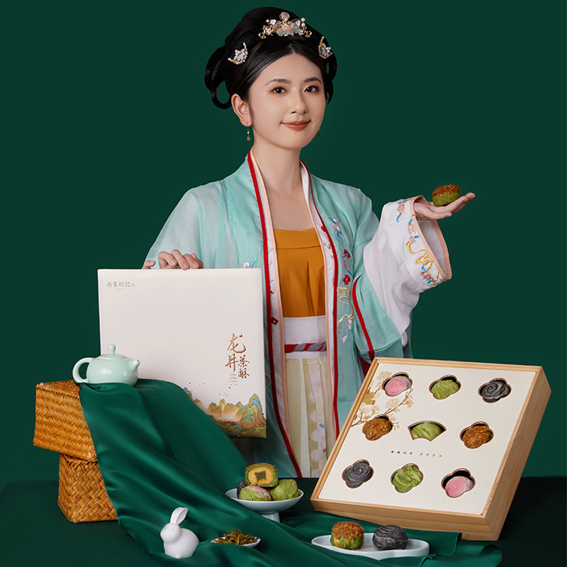 南宋胡记蛋黄龙井茶酥礼盒杭州特产低糖中式糕点点心伴手礼送长辈