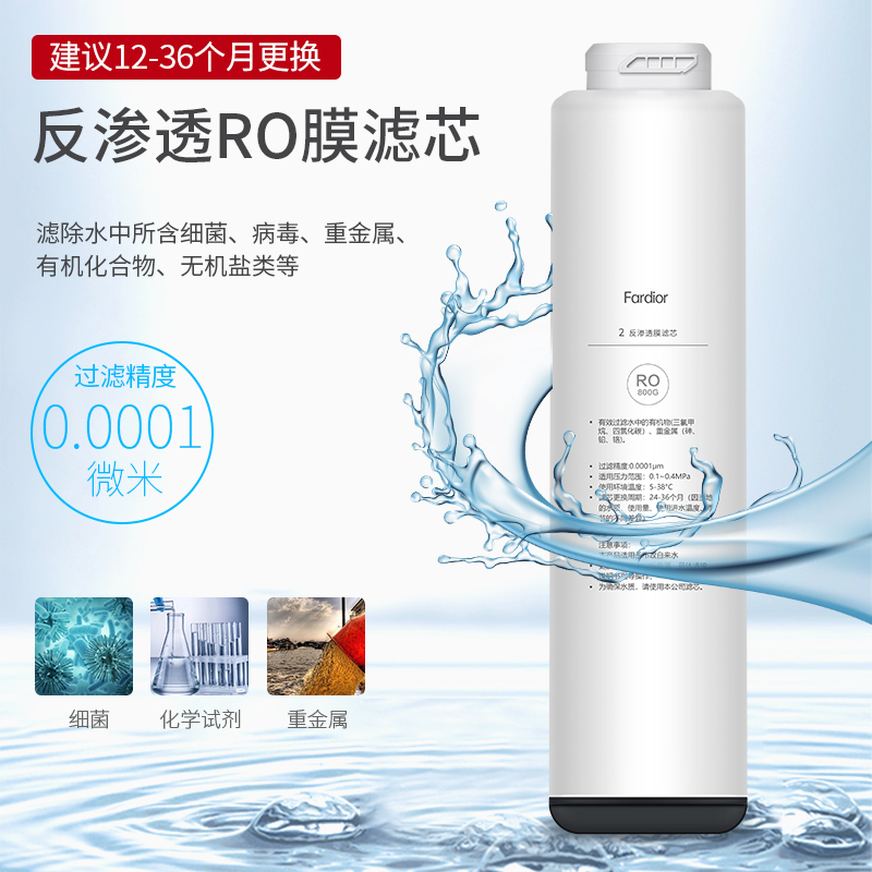 帮客材配 R800FC02净水器滤芯 RO滤芯 反渗透膜滤芯 第2级