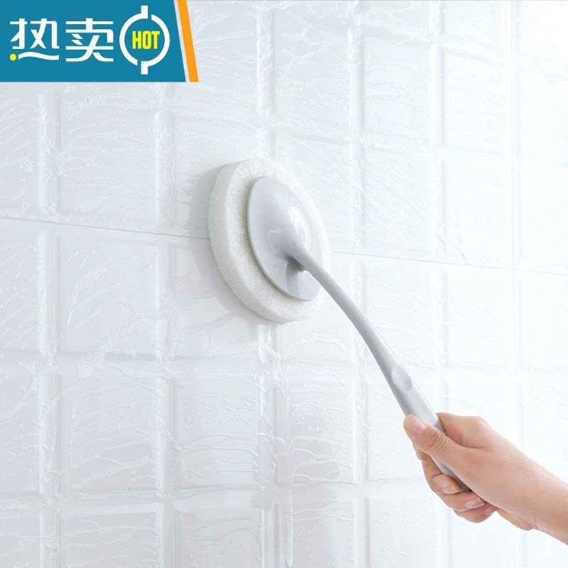 敬平卫生间马桶清洁刷子多功能洗厕所刷长柄去污器刷浴缸地板瓷砖刷 长柄清洁刷[灰色]图片