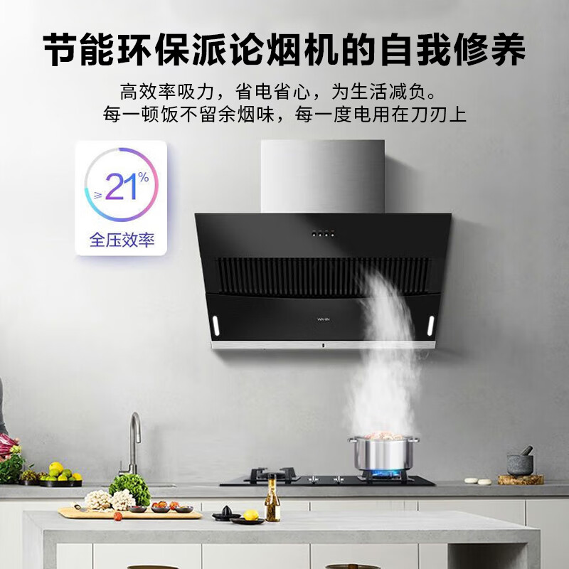 美的出品WAHIN华凌抽油烟机CXW-200-H3S 侧吸式18立方大吸力抽油烟机单机家用厨房壁挂式烟机(H3升级款)高清大图