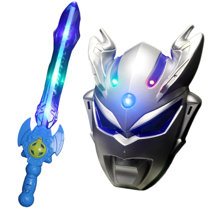 智美环球 奥特曼面具炫酷发光套装 【银赛罗奥特曼+蓝剑】