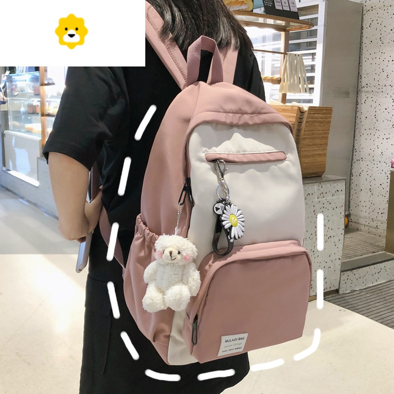 FENGHOU高颜值书包女大容量韩版中学生初中生双肩包少女ins简约百搭背包