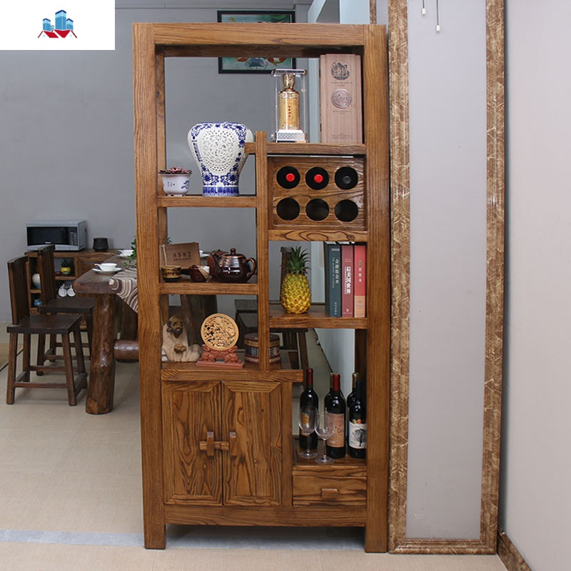 1米2长榆木玄关隔断柜靠墙全实木酒柜餐边柜客厅家用现代中式进泰空仓