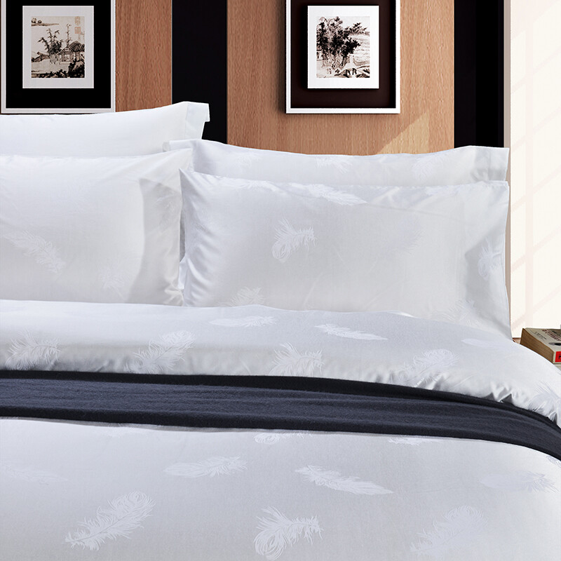 洛菲源 60*40S提花被套 星级酒店常用白色被套 160*230cm 条高清大图
