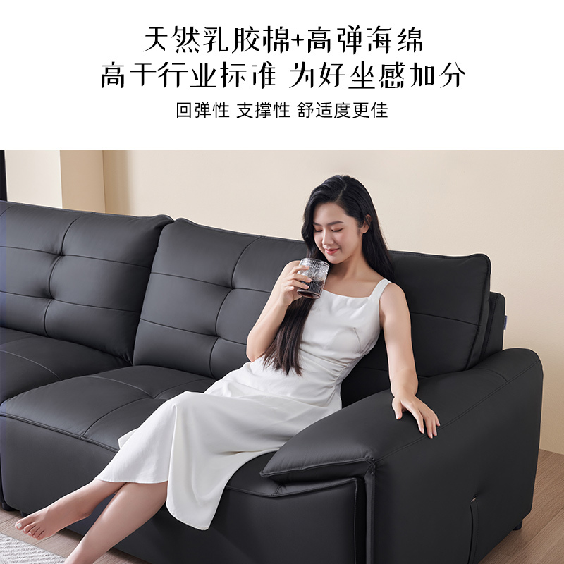 左右大黑熊沙发大黑牛真皮直排沙发中小户型现代头层牛皮家具DZY6061