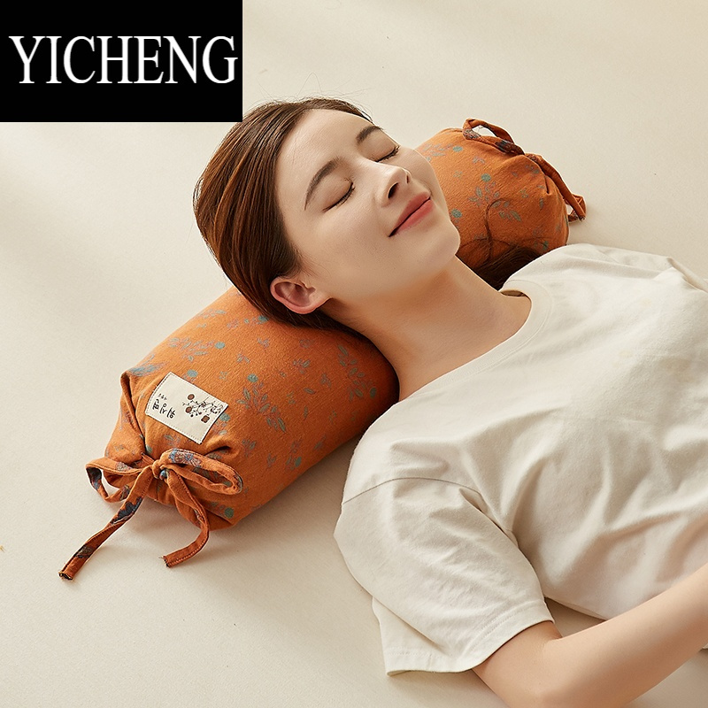 yicheng护颈椎枕头牵引睡觉专用小圆柱形荞麦壳护颈枕芯单人硬1172