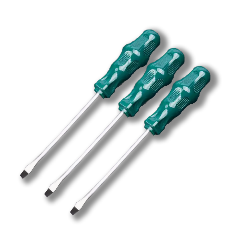 立伟铁牛绿胶炳螺丝刀3*75mm一字型/把高清大图