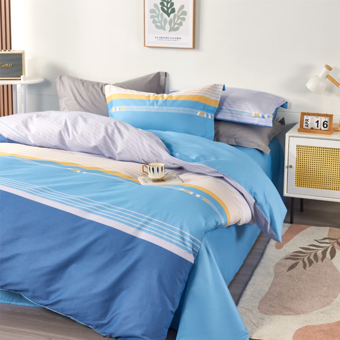 慕思苏菲娜臻享极简四件套QSZ1-008纯棉200*230CM高清大图