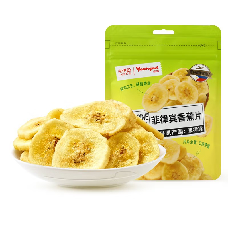 来伊份 菲律宾香蕉片70g水果干香蕉干薄脆片蜜饯办公室零食休闲食品