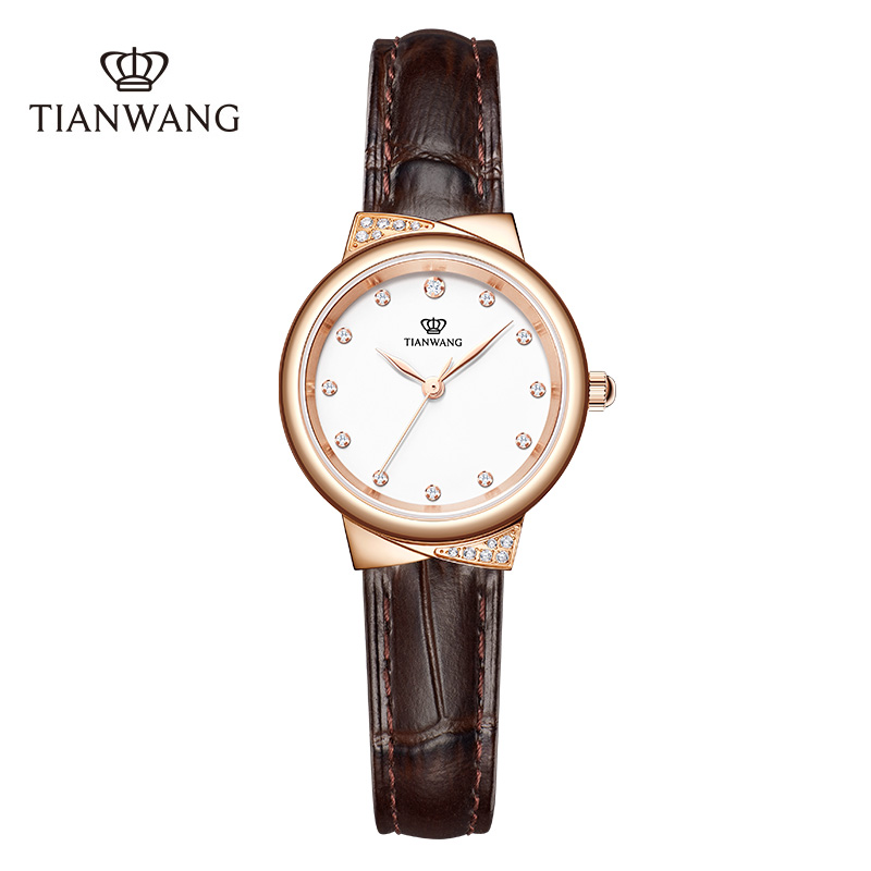 天王手表 女士石英表精致气质女表时尚休闲ins风圆形女士腕表3951高清大图