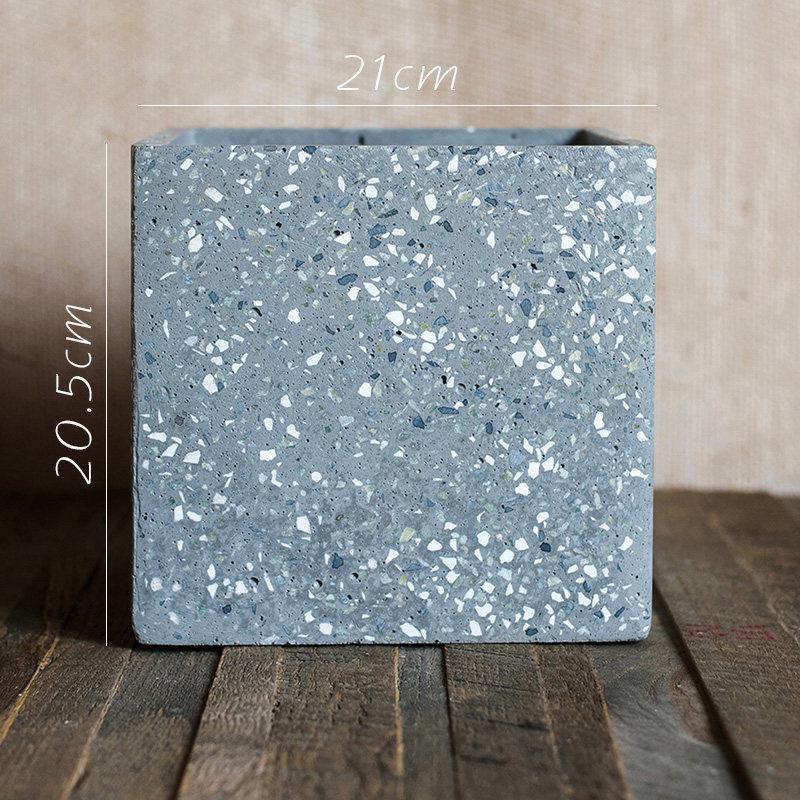 家柏饰(CORATED)水磨石混凝土 花盆花器 几何形体自由组合 创意设计艺术 D(底无孔,需打孔请备注) 大图片