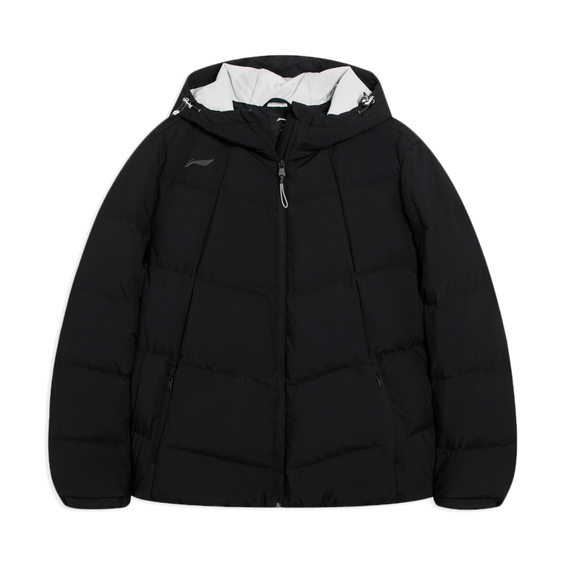 李宁短款短羽绒服男士2022新款训练系列防风透湿连帽鸭绒运动服