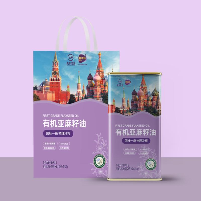 25年鲜吉仙俄罗斯有机亚麻籽油简装198型1L