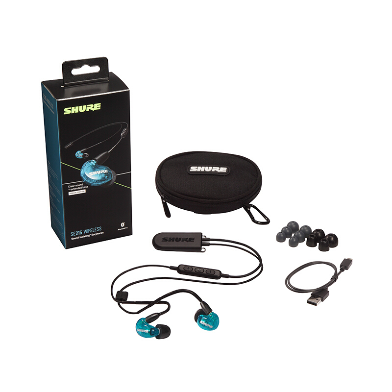 Shure/舒尔 SE215-BT2音乐耳机入耳式线控动圈隔音耳机听歌耳塞黑色