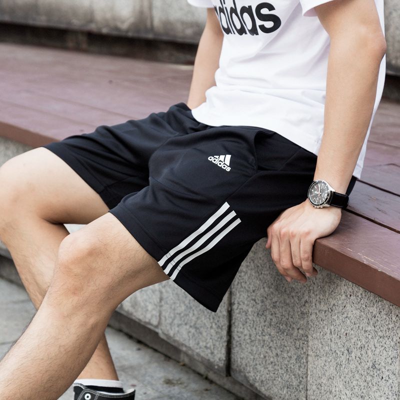 Adidas阿迪达斯男裤运动裤休闲针织透气跑步训练短裤五分裤D84687