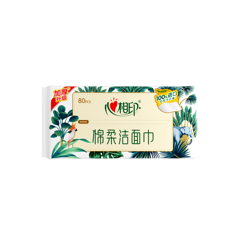 心相印 棉柔系列80片装洗脸巾6包装XCD080(6包装)高清大图