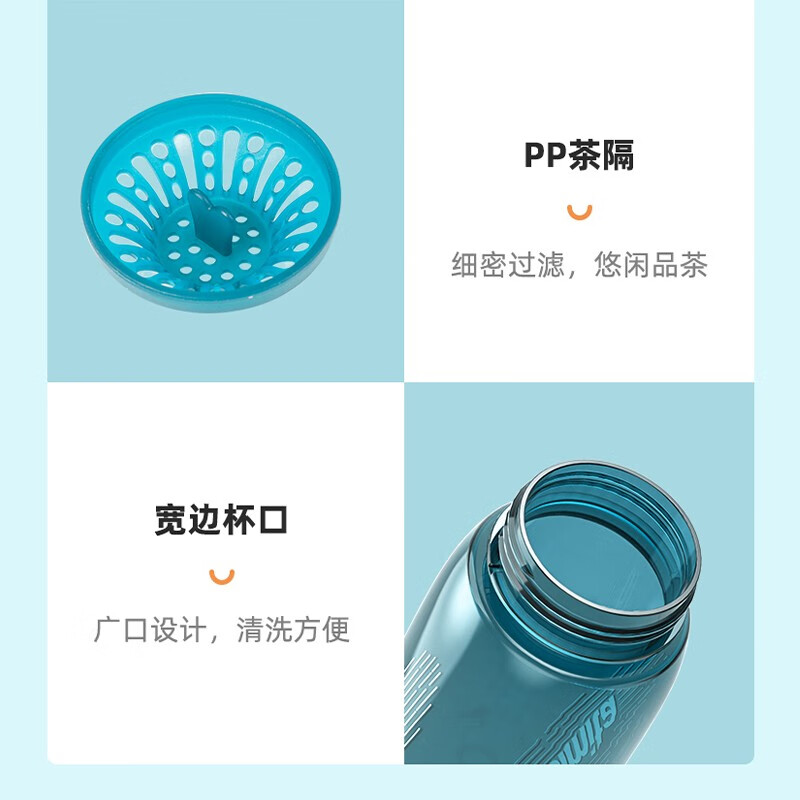 施密特 700ml大容量运动水杯[Tritan材质]黑灰高清大图