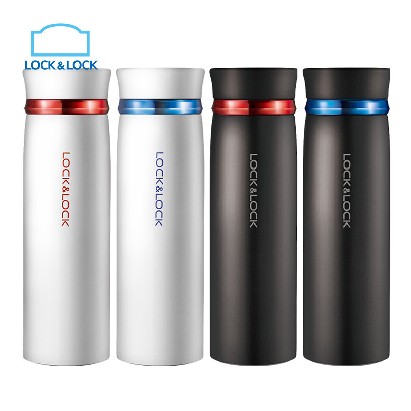 乐扣乐扣(lock&lock)保温杯 LHC4131WR 304不锈钢(450ml)白红色