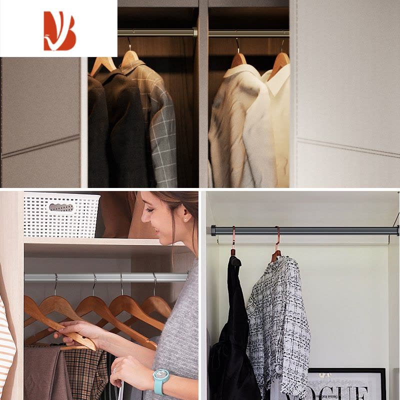 三维工匠衣柜挂衣杆加厚衣通柜内衣架横杆衣橱挂衣服杆子挂杆法兰五金配件图片