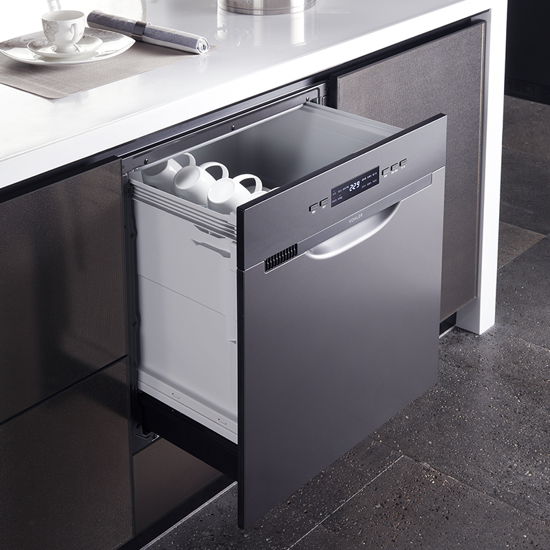 科勒(KOHLER)家用嵌入式洗碗机8套高温烘干全自动智能高温消毒除菌洗烘一体机抽屉式洗碗机K-23704T