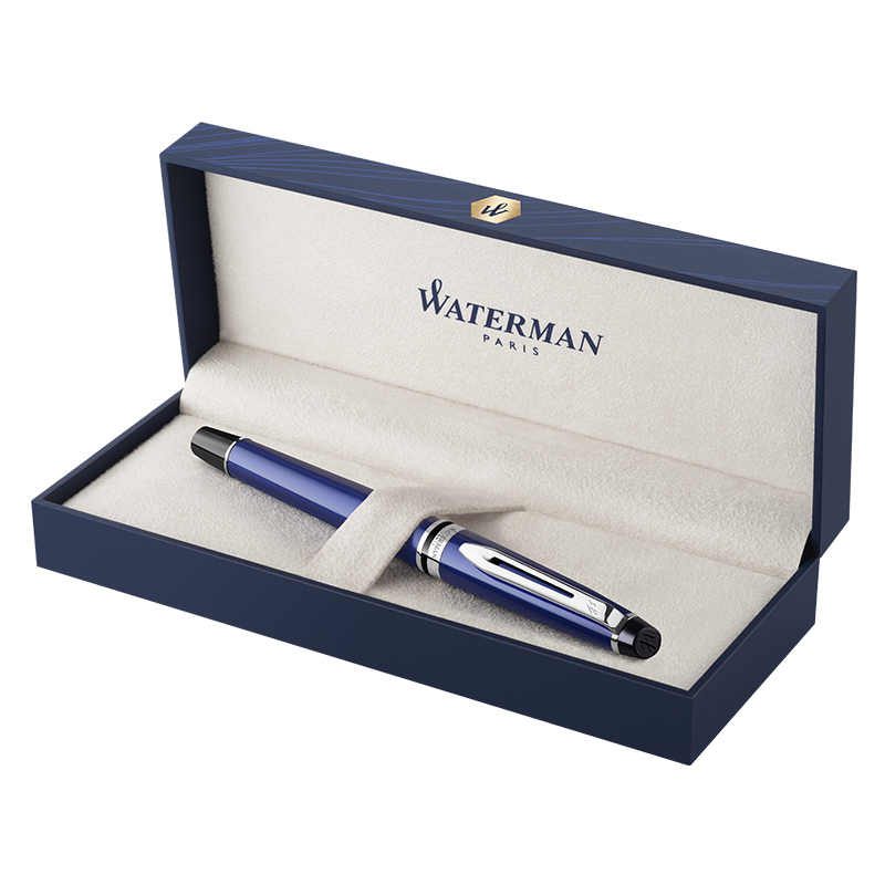 威迪文(WATERMAN)EXPERT系列 海洋蓝白夹签字笔/宝珠笔