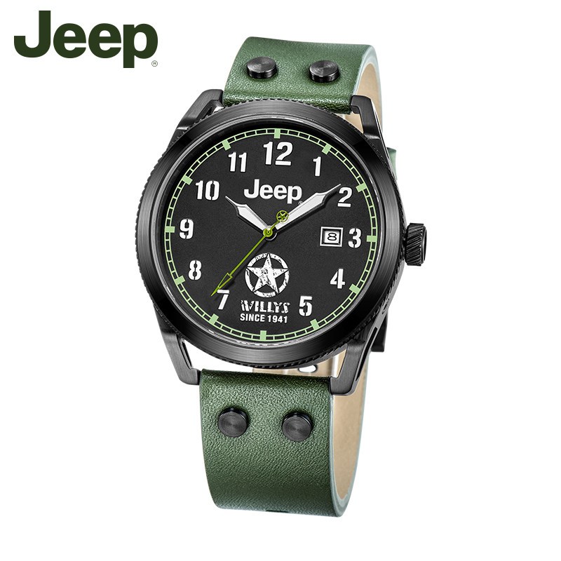 吉普(jeep)手表 威利斯复刻套装限量版腕表男士防水皮带自动机械表JPW67501