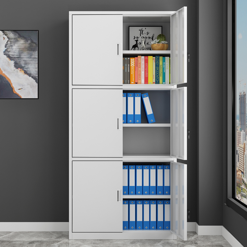 科野文件柜办公柜钢制铁皮柜档案柜凭证柜矮柜带锁通三节文件柜