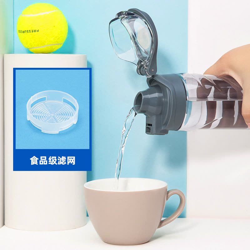 家柏饰(CORATED)塑料水杯子1000ML太空茶杯男便携夏天水瓶大容量水壶 6056a绿色900ml图片