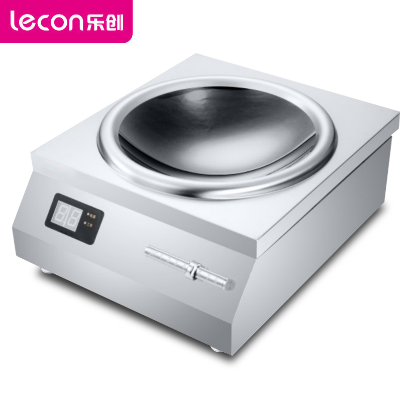 乐创(lecon)商用电磁炉8000W 商业电磁灶电炉灶八千瓦大功率炒炉大锅灶食堂炒菜用凹面台式炒灶